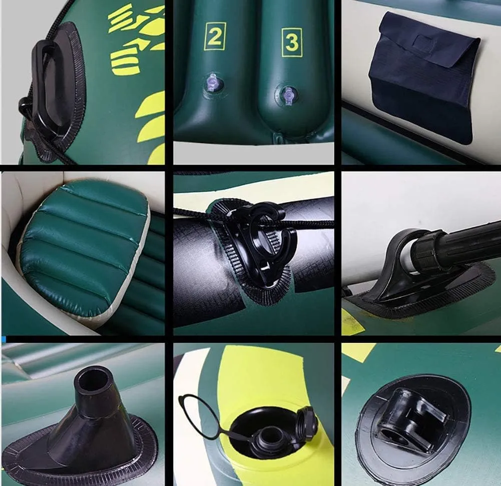 2-4 People Thickening PVC Inflatable Boat,Canoe Boats Kayak,Drifting Fishing,with Paddles,Maximum Load 400kg,2 People