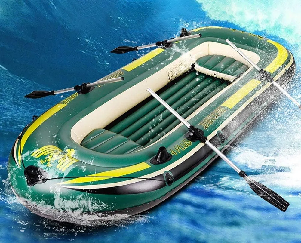 2-4 People Thickening PVC Inflatable Boat,Canoe Boats Kayak,Drifting Fishing,with Paddles,Maximum Load 400kg,2 People