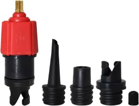 Air Valve Converter Inflatable Pump Multifunction Valve Adapter with 4 Nozzles for Kayak Stand Up Paddle Board Red, Pool Paddleboard Accessories