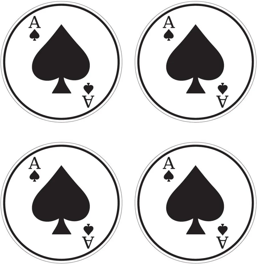Baseball Bat Knob Decal Sticker Set - Ace of Spades