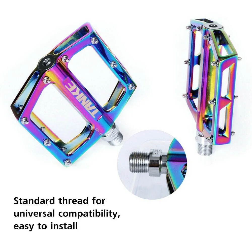 Bike Pedals Anti-Silp Aluminum MTB Pedals Bicycle Flat Pedal with Sealed Bearing for MTB Mountain Road Bicycle Folding Bike