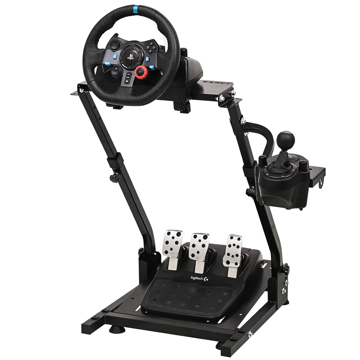 CXRCY Racing Wheel Stand Compatible with Logitech G920 G29 G27 G25 Gaming Cockpit Height Adjustable Foldable Gaming Racing Simulator Steering Wheel Stand,Wheel and Pedals Not Included