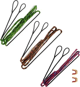 Deerseeker Archery Bowstring Set with 2 Nocking Points Dacron Recurve Bow String Replacement 12, 14, 16 Strands for Traditional Longbow Bow Shooting 48-70 inches