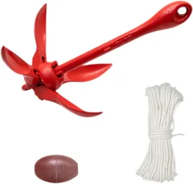 Folding Grapnel Boat Anchor Kayak Anchor with 65.6 ft Tow Rope Small Boat Anchor Folding Anchor Kit for Boating Sailboat Raft
