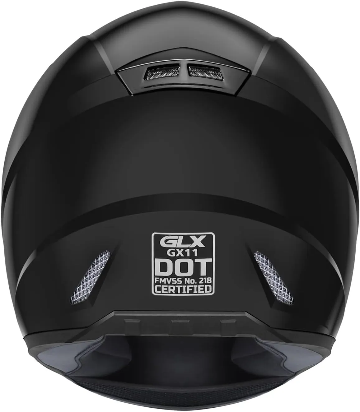 GLX GX11 Compact Motorcycle Helmet - Black, Medium - Full Face w/ Tinted Visor, DOT Approved