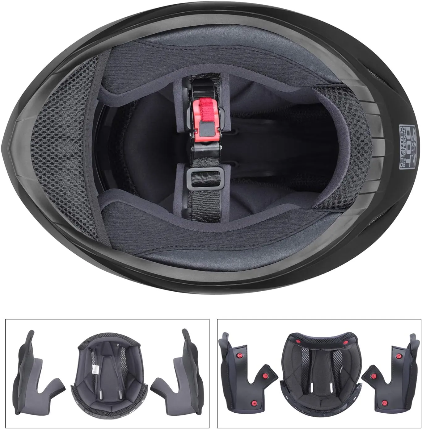 GLX GX11 Compact Motorcycle Helmet - Black, Medium - Full Face w/ Tinted Visor, DOT Approved