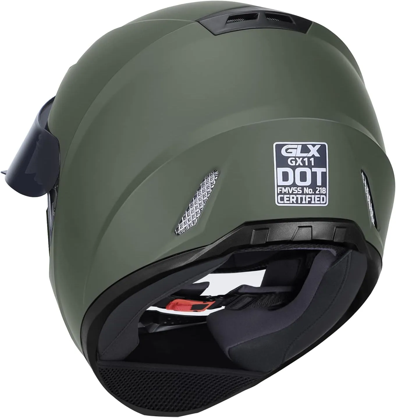 GLX GX11 Compact Motorcycle Helmet - Camo, Medium - Full Face w/ Tinted Visor, DOT Approved