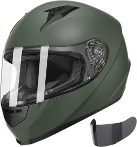 GLX GX11 Compact Motorcycle Helmet - Camo, Medium - Full Face w/ Tinted Visor, DOT Approved