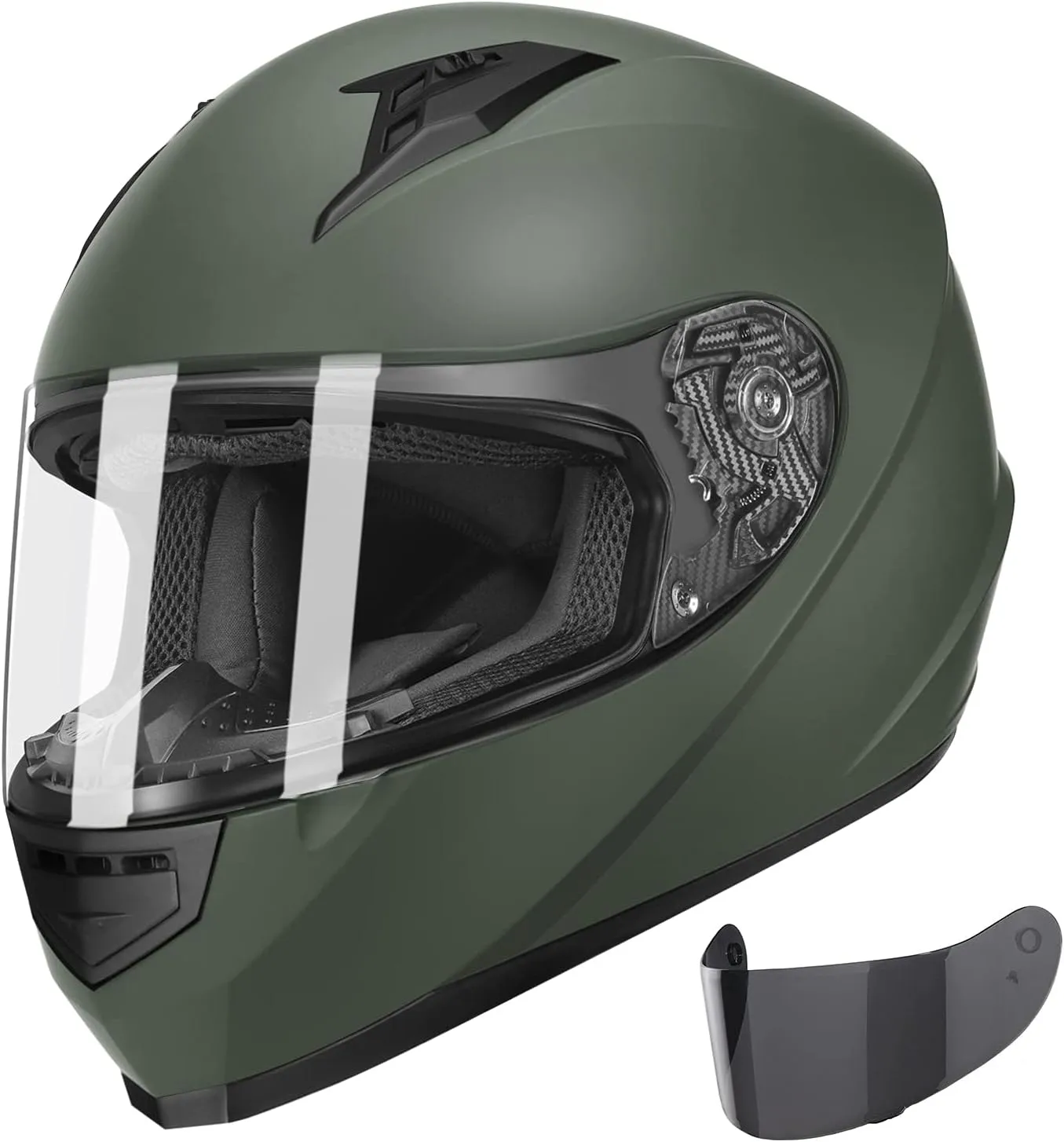 GLX GX11 Compact Motorcycle Helmet - Camo, Medium - Full Face w/ Tinted Visor, DOT Approved