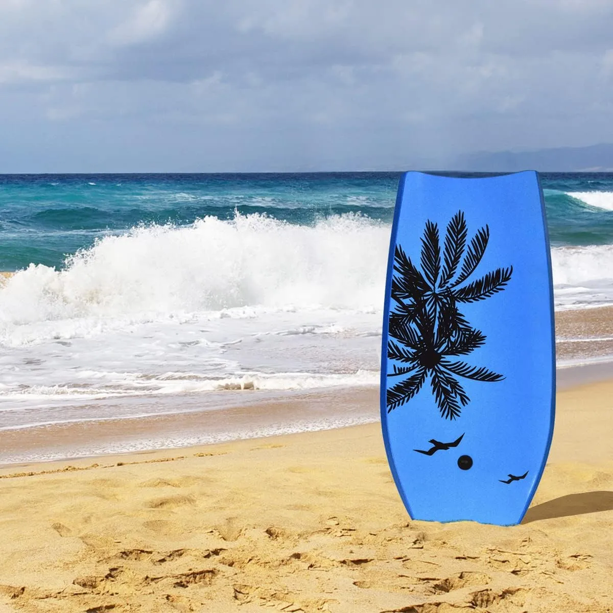 GYMAX Boogie Boards for Beach, 33"/37"/41" Body Board with EPS Foam Core, Crescent Tail, Dual Channel & Wrist Leash, Lightweight Bodyboard for Kids, Youth, Adults