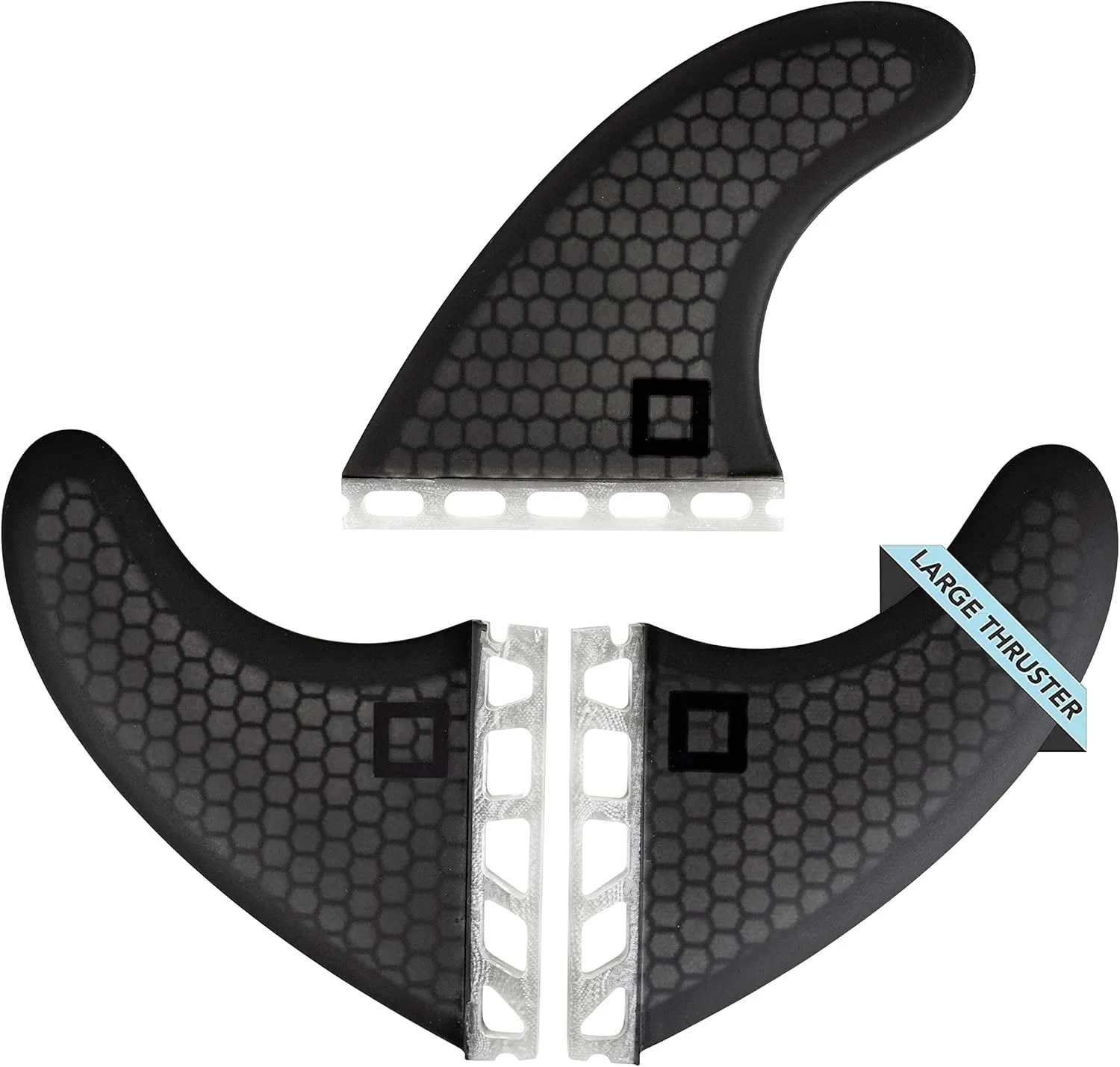 Honeycomb Fiberglass Surf Fins  Twin, Thruster, or Quad Setup  High-Performance FCS1 Twin Tab Compatible Fins for Versatile Riding