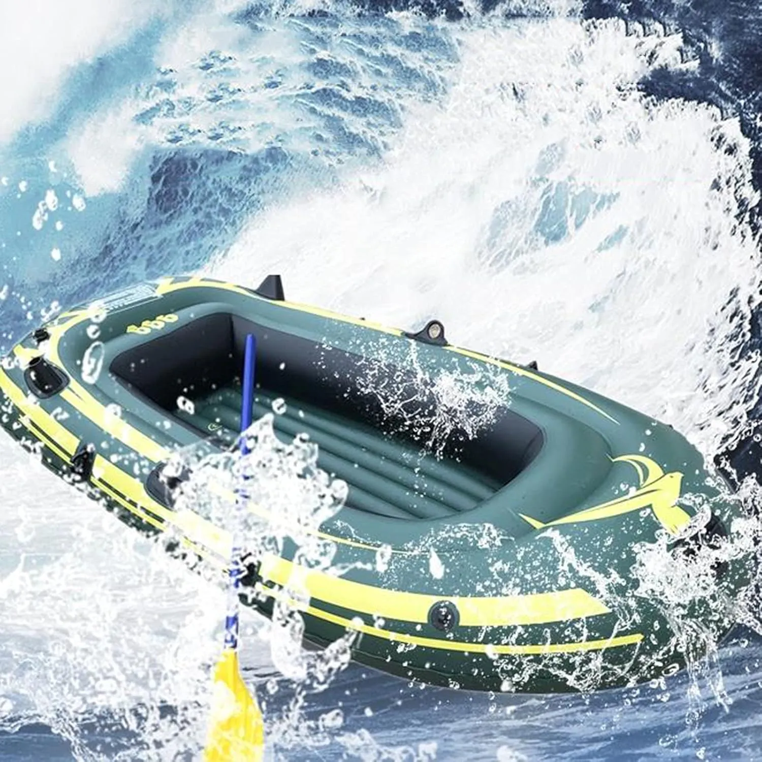 Inflatable Kayak, PVC Inflatable Marine Boat Inflatable Boat Air Mattress Heavy Duty Dinghy Fishing Boat Inflatable Raft Support Up to 260-300KG