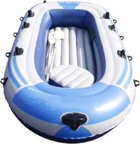 Inflatable Kayak Thickened Inflatable Boat Kayak 2/3 Person Kayak Inflatable Boats for Adults with Oars and High Output Air Pump Safety Rope Repair Kit Portable Fishin