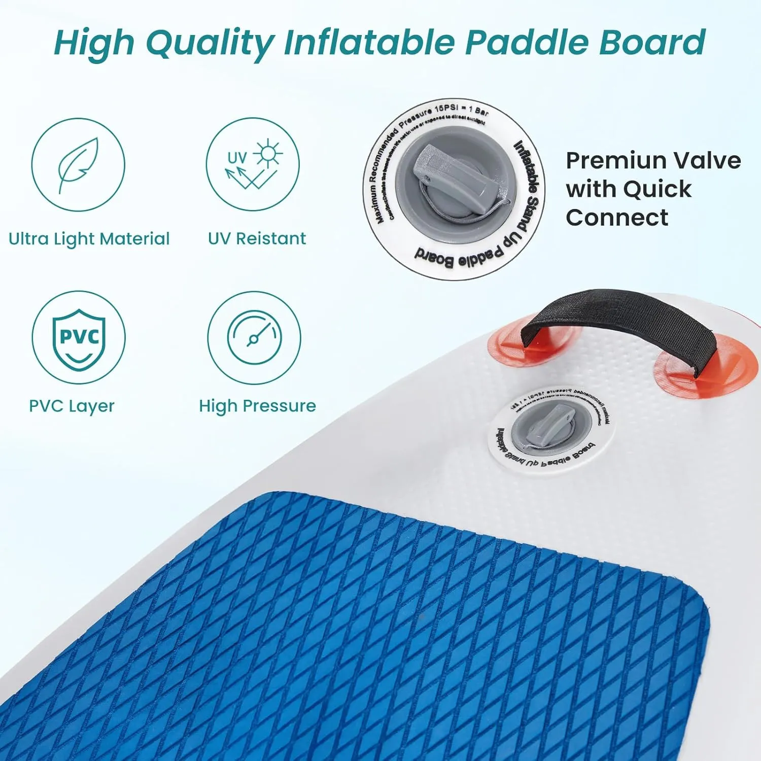 Inflatable Stand Up Paddle Board 10'6" with Premium SUP Paddleboard Accessories, Wide Stable Anti-Slip EVA Deck Design, Blow Up Surfboard for Youth & Adults of All Skill Levels