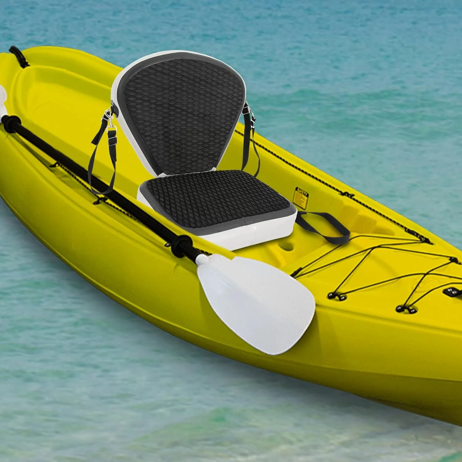 Kayak Seat, Canoe Seats with Back Support, Paddle Board Seat, Kayak Seat and Backrest with Adjustable Straps, Sit On Top Kayak Seat, Cushioned Fishing Seat for Kayaking Canoeing Rafting Fishing