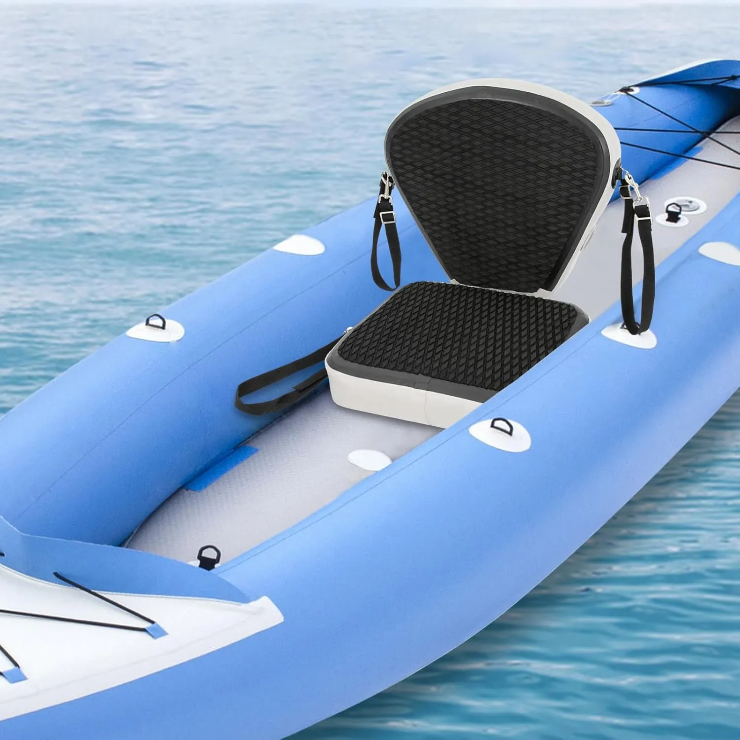 Kayak Seat, Canoe Seats with Back Support, Paddle Board Seat, Kayak Seat and Backrest with Adjustable Straps, Sit On Top Kayak Seat, Cushioned Fishing Seat for Kayaking Canoeing Rafting Fishing