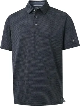 M MAELREG Golf Shirts for Men Moisture Wicking Jacquard Breathable Performance Dry Fit Collared Mens Polo Shirts Short Sleeve