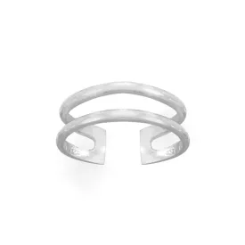 Polished Double Row Toe Ring