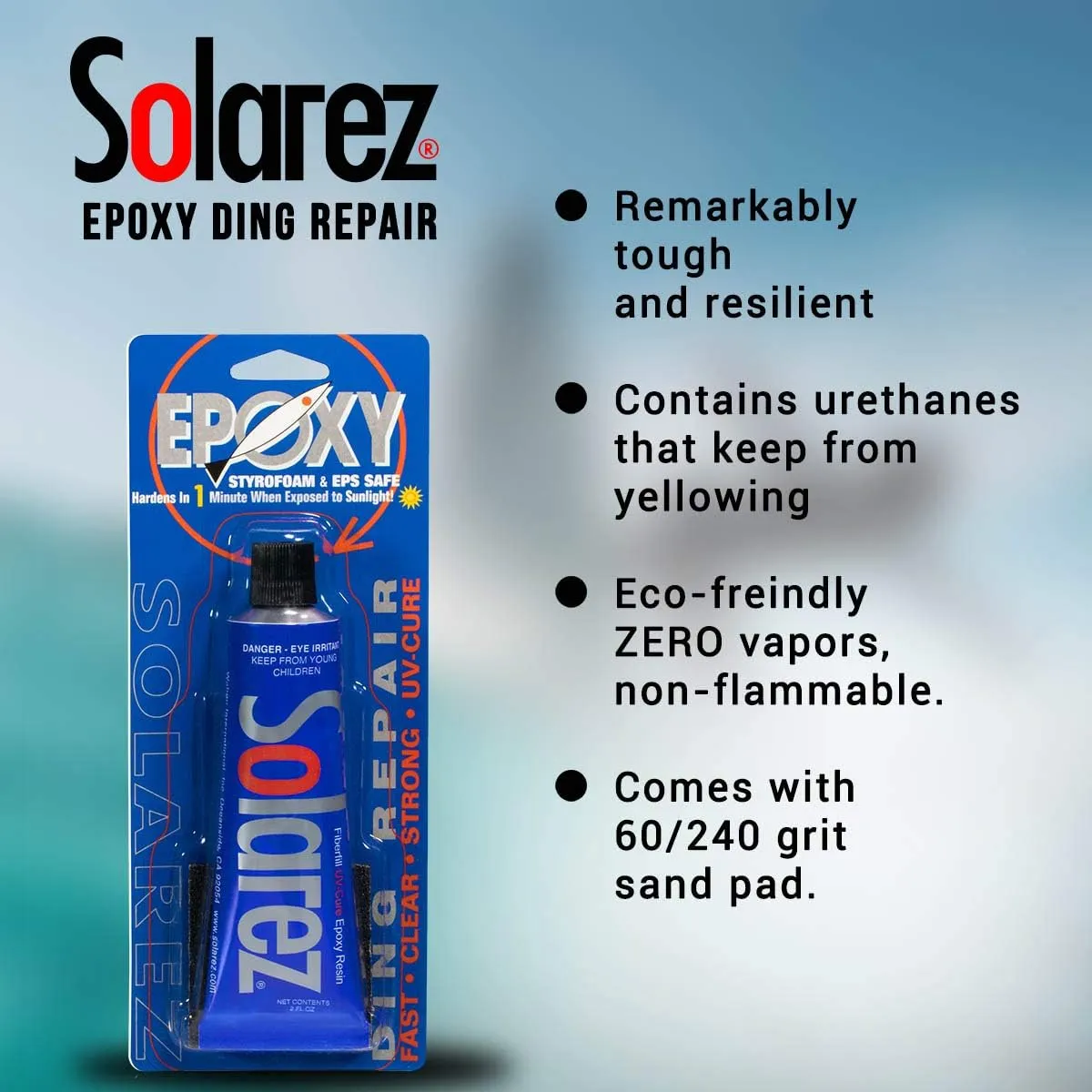 SOLAREZ UV Cure Epoxy Ding Resin - SUP Paddleboard & Surfboard Repair Kit