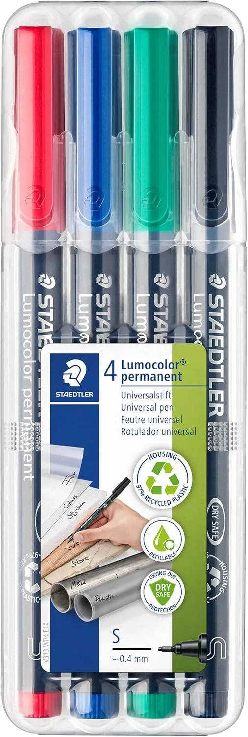 Staedtler Permanent Markers (STD313WP4A6), Pack of 4 pens