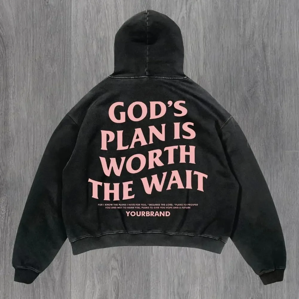 Street retro unisex pullover hoodie, autumn and winter Gothic printed casual hoodie