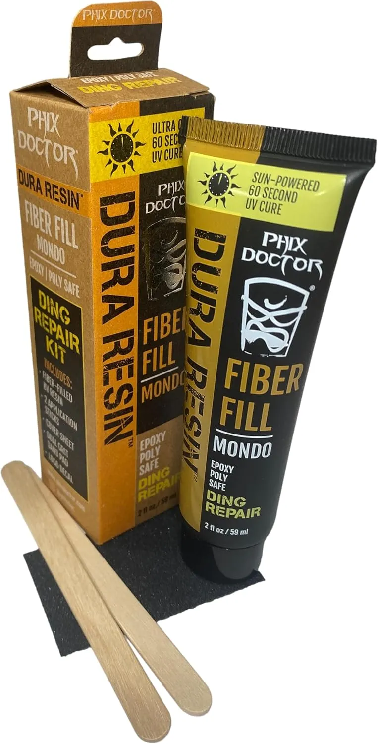 SunPowered Dura Resin Mondo Dual Formula Universal Resin Epoxy & Polyester Safe Surfboard Ding Repair Kit (2 oz)