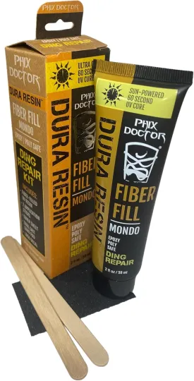 SunPowered Dura Resin Mondo Dual Formula Universal Resin Epoxy & Polyester Safe Surfboard Ding Repair Kit (2 oz)