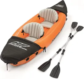 TEmkin Thickened Inflatable Boat Kayak 2 Person Kayak Inflatable Boats for Adults, with Oars and High Output Air Pump Safety Rope Repair Kit 321 * 88cm