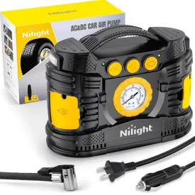 Tire Inflator Air Compressor AC/DC Dual Power Pressure Gauge