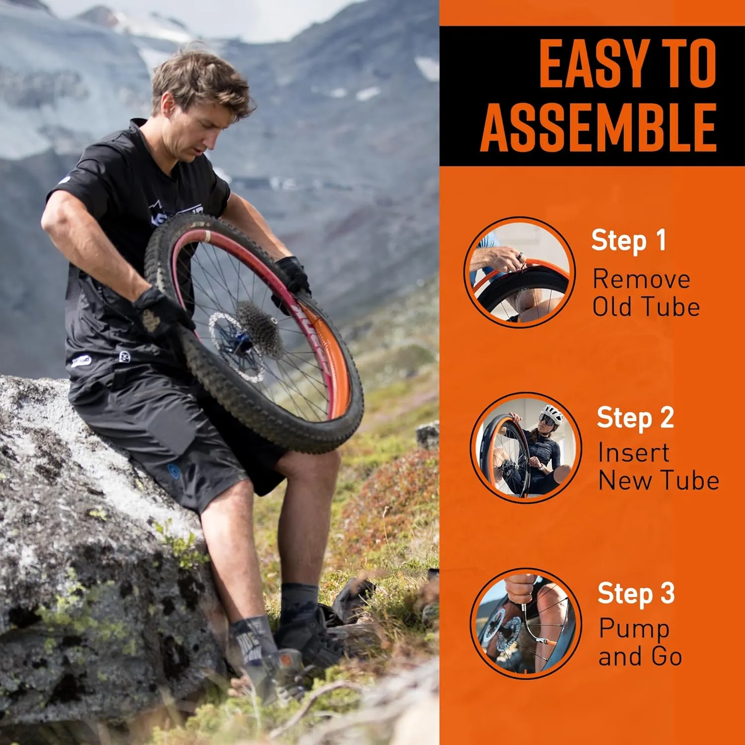 Tubolito Tubo-MTB 26" and 27.5"/29" x 1.8-2.5 Inch, 42mm Presta Valve Tube | Light, Strong & Compact | 2X Puncture Protection | Standard & Plus Size Tires