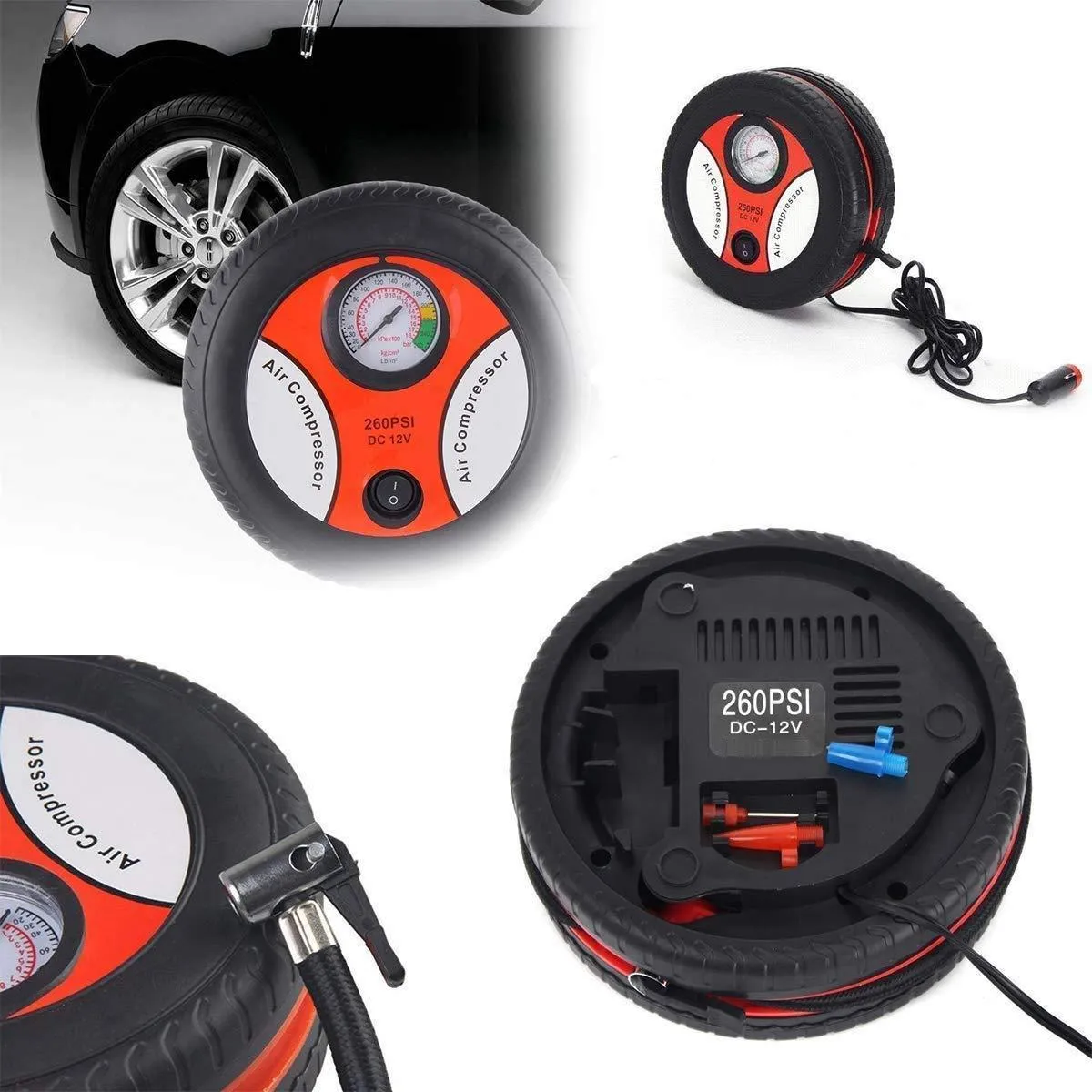 Tyre Air Compressor Pump Car & Bike Tyre Tire Inflator Pump Portable Electric Mini DC 12V
