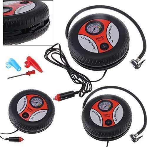 Tyre Air Compressor Pump Car & Bike Tyre Tire Inflator Pump Portable Electric Mini DC 12V