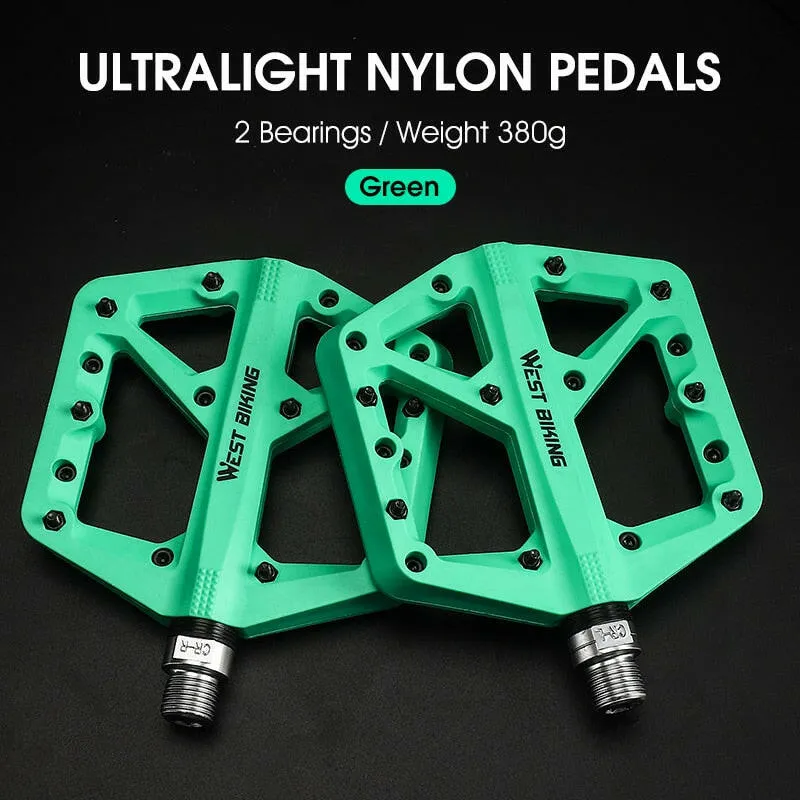 Ultralight Nylon Bicycle Pedals Moutain Bike Pedals 2 Sealed Bearings Non-Slip Multicolor Bike Pedals MTB Accessorie