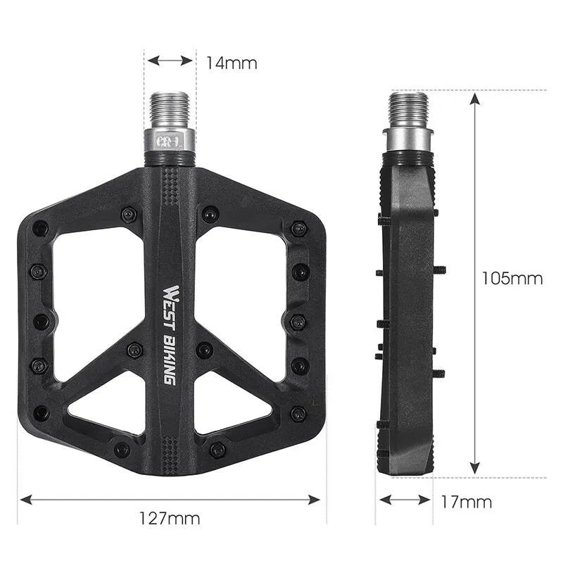 Ultralight Nylon Bicycle Pedals Moutain Bike Pedals 2 Sealed Bearings Non-Slip Multicolor Bike Pedals MTB Accessorie
