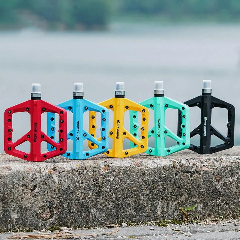 Ultralight Nylon Bicycle Pedals Moutain Bike Pedals 2 Sealed Bearings Non-Slip Multicolor Bike Pedals MTB Accessorie