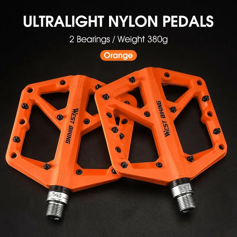 Ultralight Nylon Bicycle Pedals Moutain Bike Pedals 2 Sealed Bearings Non-Slip Multicolor Bike Pedals MTB Accessorie