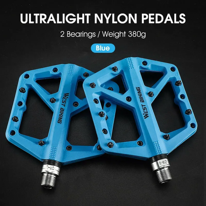 Ultralight Nylon Bicycle Pedals Moutain Bike Pedals 2 Sealed Bearings Non-Slip Multicolor Bike Pedals MTB Accessorie