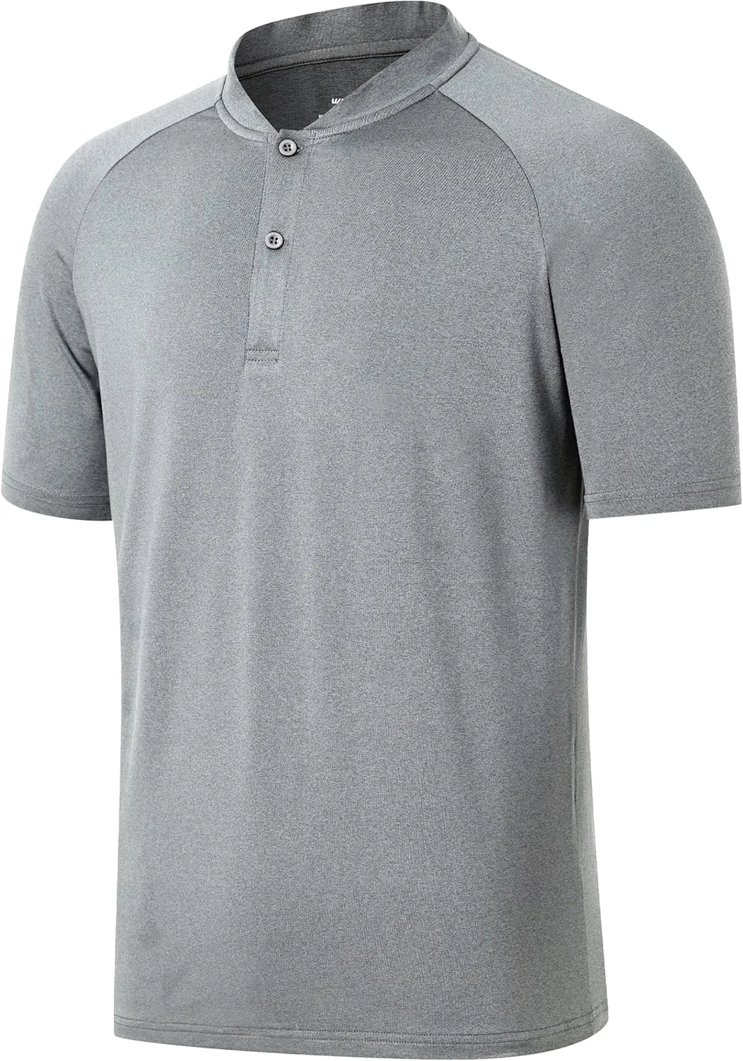 Willit Men's Tennis Shirts Golf Polo Quick Dry Lightweight Collarless Short Sleeve Henley Shirt for Men UPF 50 