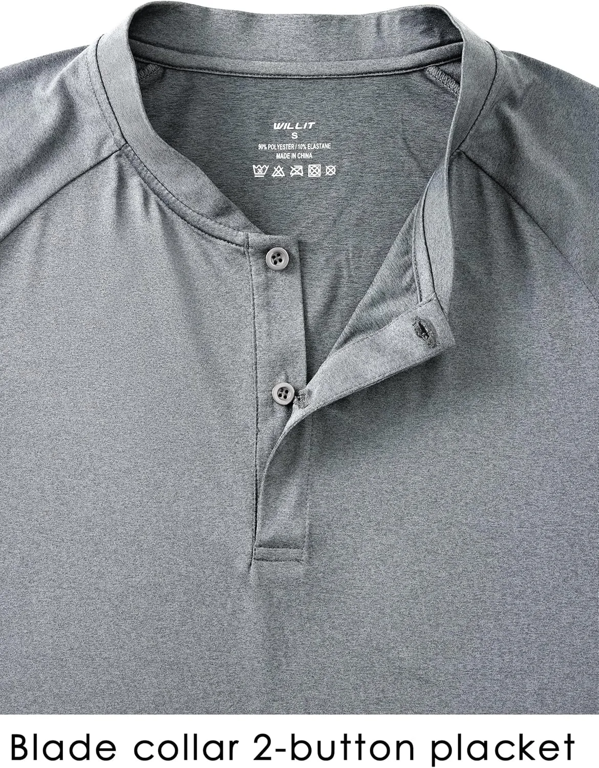 Willit Men's Tennis Shirts Golf Polo Quick Dry Lightweight Collarless Short Sleeve Henley Shirt for Men UPF 50 