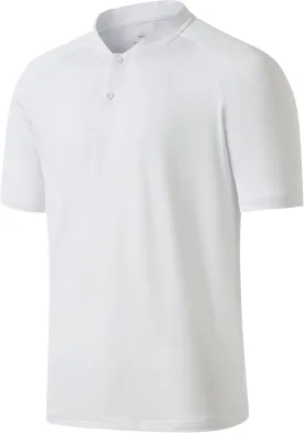 Willit Men's Tennis Shirts Golf Polo Quick Dry Lightweight Collarless Short Sleeve Henley Shirt for Men UPF 50 