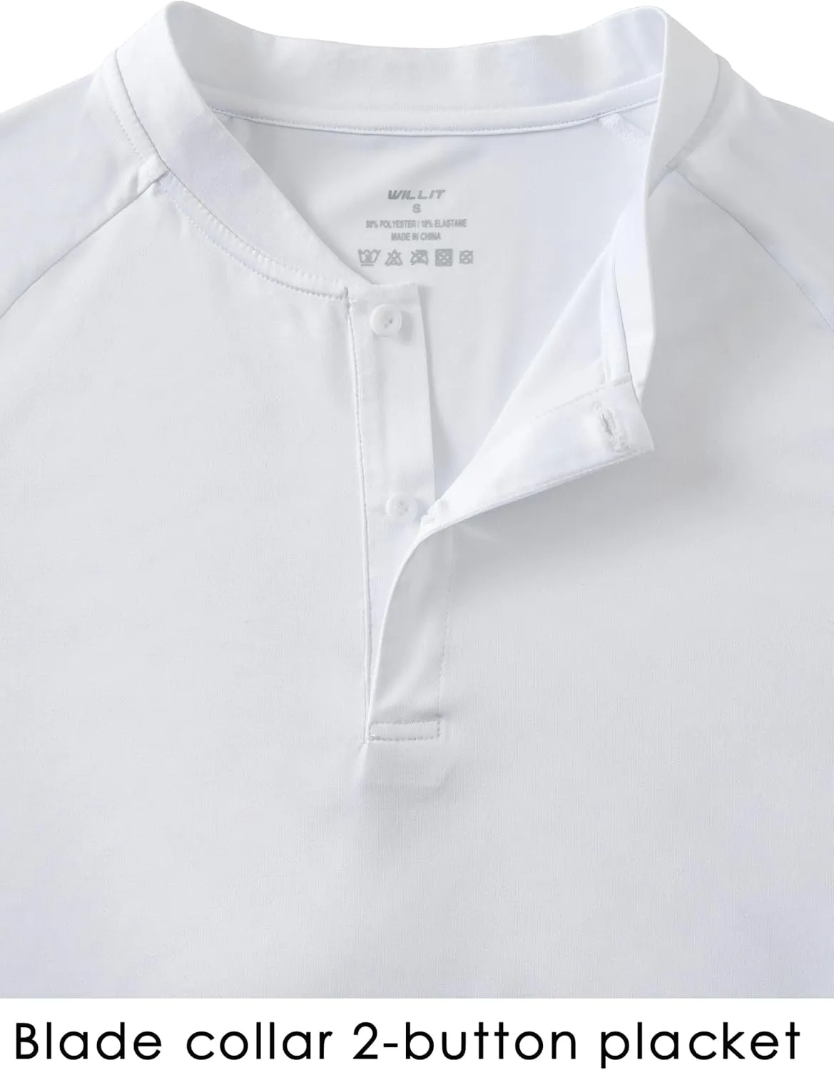 Willit Men's Tennis Shirts Golf Polo Quick Dry Lightweight Collarless Short Sleeve Henley Shirt for Men UPF 50 