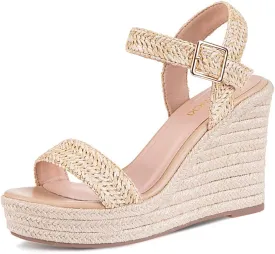 Women's Platform Sandals Wedge Ankle Strap Open Toe Sandals